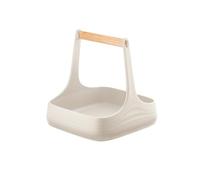 Guzzini - Tierra, All Together, Organisateur de Table en Plastique recyclé et Bois - Blanc Lait, 22x22xh22,5 cm - 179300156