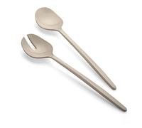 Guzzini - Tierra, Couverts à Salade en Plastique Recyclé - Gris Colombe, 30 cm - 106101158