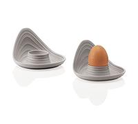 Guzzini - Tierra, Set de 2 coquetiers en Plastique recyclé - Gris Colombe, 12,3x12xh7,3 cm - 196300158