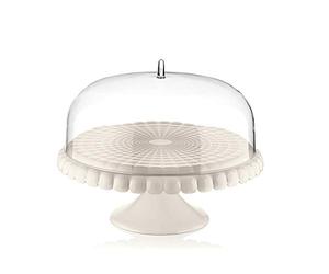 Guzzini - Tiffany, Présentoir à Gâteaux avec Cloche - Blanc Lait, Ø 36 x h28 cm - 199400156