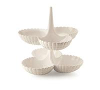 Guzzini - Set de 2 plats à hors-d'œuvre Tiffany Blanc Lait 27x25xh25,5 cm
