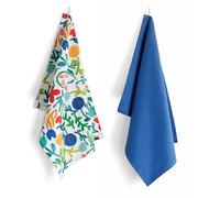 GUZZINI - Torchons de Cuisine en Coton Doux et Absorbant, Torchon Cuisine et Vaisselle, Set avec 2 Serviettes Cuisine Accessoires Utiles, Chiffon Respirant et Résistant avec Crochet et Lavable à 40°