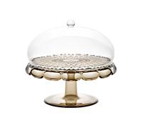 Guzzini Vanity Cake Stand with Dome Cover, Smoke Color, Bio-based Material