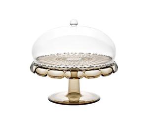 Guzzini Vanity Cake Stand with Dome Cover, Smoke Color, Bio-based Material