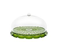 Guzzini Plateau à gâteau VANITY avec cloche en acrylique biologique Water lily green