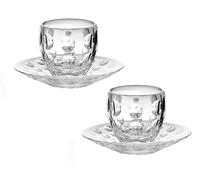 Guzzini Tasses à café expresso Venice en verre avec soucoupes en plastique 110 ml Lot de 4