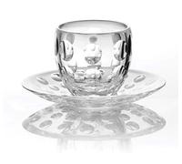 Guzzini Venice Lot de 4 tasses à café expresso en verre avec soucoupes en plastique 110 ml