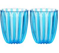 Guzzini - Verre Bas Dolcevita, Bio-Based Plastic, Turquoise, 8,5x8,5xh10 (Lot de 2)