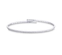 GV GIOIELLI DI VALENZA Bracelet semi-rigide en or blanc 18 carats avec diamants, diamètre 5,5 cm