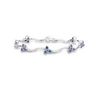 GV GIOIELLI DI VALENZA Bracelet semi-rigide en or blanc 18 carats avec saphirs bleus