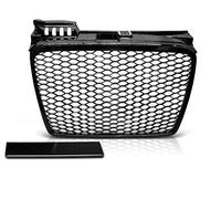 GV-ZONE Calandre avant compatible avec Audi A4 B7 RS-Type 2004 2005 2006 2007 2008 Cabrio Grille centrale avant Sport GV-56 en nid d'abeille Noir brillant
