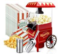 GVAKMM Machine à popcorn, kit de machine à popcorn à air chaud, boîte cadeau, machine à popcorn portable, 10 tasses, sans huile, style rétro, compacte et mignonne (rouge-3)