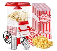 GVAKMM Machine à popcorn, kit de machine à popcorn à air chaud, boîte cadeau, machine à popcorn portable, 10 tasses, sans huile, style rétro, compacte UE