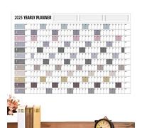 Gvblkq Agenda annuel 2025, calendrier mural 2025, calendrier annuel annuel avec autocollants, calendrier horizontal, calendrier poster en papier épais, calendrier de décoration d'intérieur, calendrier