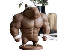 Gvblkq Animal Figurine, Cute Capybara Statue, Modern Home Decoration, Non Slip Base Ornament, Garden Yard Sculpture, Desktop Animal Art, Tan Decorative Wildlife Model for Kids Adults Living Room