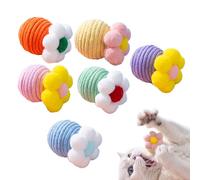 Gvblkq Balle de jouet interactif à mâcher pour chat, balle de jeu à l'intérieur de cloche, design rebondissant durable, (1 pièce, couleurs assorties) pour chatons de petite race, jeu d'intérieur pour