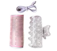 Gvblkq Bigoudis chauffants, bigoudis électriques, bigoudis autocollants, outils de bouclage portables, outils de coiffage, boucles impeccables pour cheveux moyens, rouleaux à boucler faciles, chaleur