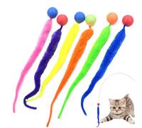 Gvblkq Cat Ball Toy, 6-Piece Interactive Cat Tail Toy, Healthy, Ideal for Home, Fuzzy Worm Bouncy Balls with Tails, Creative Kitty, Chaser Midget for Home & Pet Shop