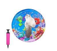 Gvblkq Cat Water Play Mat, Water Bed for Cats with Inflatable Pump, 25.59 inches Pet Cooling Cushion with Thickened Design, Fun Crawling Pad for Floor Play, Daily Travel, Home, Outdoor Use
