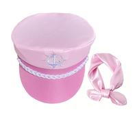 Gvblkq Chapeau de marin, casquette de skipper de bateau pour femme, chapeau de skipper réglable, chapeau de capitaine chapeau de bateau chapeau de yacht tenue femme steampunk, accessoires chapeau