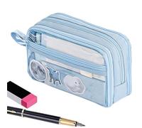 Gvblkq Clear Makeup Bag, Transparent Pencil Case with Large Capacity, Travel-Friendly Portable Pen Pouch for Kids, Teens, College Students, Adults, 1 Set, Durable & Clear PVC Material