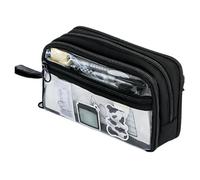 Gvblkq Clear Makeup Bag, Transparent Pencil Case with Large Capacity, Travel-Friendly Portable Pen Pouch for Kids, Teens, College Students, Adults, 1 Set, Durable & Clear PVC Material