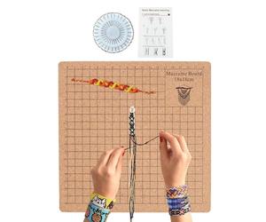 Gvblkq Conseil de projet Macrame - Tableau de projet double face 8X8In avec grilles et broches,Créez des créations en et en nouage, planche en réutilisable avec instructions, planche de tressage faite