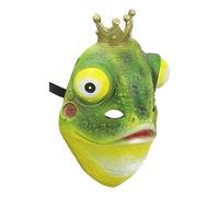 Gvblkq Costume Prop, Novelty Animal Face, Fun Carnival Masquerade, Adjustable Elastic Headband, Easy Breathing Ventilation, Photography Booth Gear, Green Standard Sturdy Shape Retention Shell