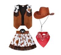 Gvblkq Déguisement de Cowgirl Tenue western pour avec chapeau