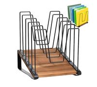 Gvblkq Desktop Paper Sorter - Foldable File and Letter Rack, Space-Saving Storage Solution with Smooth Slide Function, Perfect for Classroom Student Home Workplace Study Ro