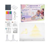 Gvblkq Drawing Board, Erasable Writing Pad, LED Acrylic Screen, Illuminated Doodle, Creativity Activity Item, School Supplies, Portable Tablet for Preschoolers Birthday Group Camp
