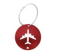 Gvblkq Étiquettes de rondes double face en métal double face - Design avion - Étiquettes de bagage pour valise de
