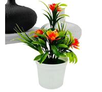 Gvblkq Faux Potted Plants, No Watering Flowers, Aesthetic Home Decoration, Small Desk Centerpiece, Ceramic Look Pot, Botanical Arrangement, Green Plants for Bathroom, Dining Room, House