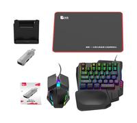 Gvblkq Game Keyboard and Mice Combo - Half Hand RGB Mechanical Keypad, Handed Backlit Controller with High Precision Optical Sensor, Professional Macro Customization, Ideal for Esports Or Workplace