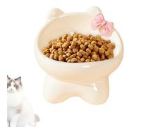 Gvblkq Gamelle surélevée en céramique pour chat, inclinable à 15 degrés, bol d'alimentation antidérapant, bol incliné pour chaton, bol de nourriture en céramique pour chats, gamelle d'alimentation