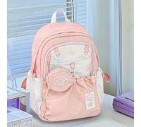 Gvblkq Girls Large Capacity Backpack, Multi-Pocket Schoolbag, Stylish Casual Bag, Adjustable Strap Design, Lightweight Fabric, Zipper Closure, Perfect for Youth, Teen, Family, Adults, 425×320×170 mm