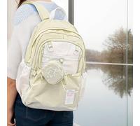 Gvblkq Girls Large Capacity Backpack, Multi-Pocket Schoolbag, Stylish Casual Bag, Adjustable Strap Design, Lightweight Fabric, Zipper Closure, Perfect for Youth, Teen, Family, Adults, 425×320×170 mm