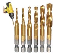 Gvblkq Kit de forets taraudeurs, Forets à ébavurer à queue hexagonale, Set pour Taraudage à Haut Couple, pour les Métiers de la Métallerie, de l'Automobile, de la Menuiserie, du et des