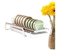 Gvblkq Kitchen Dish Rack, Pull-Out Drainers, Bowl Storage Organizer, Space-Saving Design, Durable Construction, Easy Assembly, Ideal for Sink Apartment Dorm Home Use, 38x17.5x11.5cm