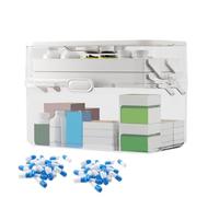 Gvblkq Lightweight Medicine Organizer, Double-Layer Apparatus Box Transparent Organizer, PP Portable Large Capacity Case for Home, Car, Travel, Must-Have for Snacks, Stationery, 11.81x7.09x9.25in