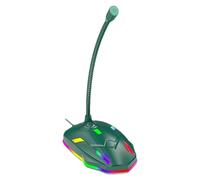 Gvblkq Microphone for PC, Condenser Laptop, USB Conference Microphone, Plug & Play Setup, 360° Adjustable Gooseneck, Noise-Canceling Audio, for Meetings, Streaming, Online Calls, (Black/Green)