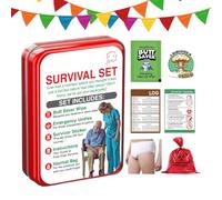 Gvblkq Novelty Prank, Funny Poop Gag Items, Sharting Survival Kit, Includes Wet Wipes & Badge, Silly Present for Coworkers, Birthday Parties, Gag, Jumbo Size Stocking Stuffer