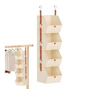 Gvblkq Organisateur Porte Rangement,Organisateur de Vêtements 4 Niveaux,Bacs de Rangement en Tissu | pour Étudiants Propriétaires Locataires Chambre Dortoir Bureau Garage Chaussures Sacs Chaussettes