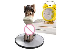 Gvblkq Otaku Figure, Stylized Female Doll, Graceful Sitting Design, Precise Craftsmanship Finish System, Japanese Animation Accessory, Interior Styling Part, Compact Image for Shelf Table Large Pink