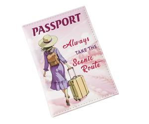 Gvblkq Passport Cover, Printing Couple Passport Cover, Credit Card, Boarding Pass, Stylish Design, Wallet Accessories for Couples, Women, Kids and Study Abroad