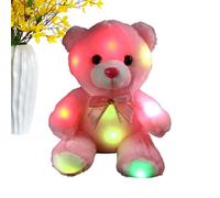 Gvblkq Petit Ours en Peluche - LED Douce Et pour Décor D'Intérieur,Ours en Peluche pour L'Heure du Coucher,pour Garçons et Filles Compagnon Familial Camping Temps de Jeu Heure du Coucher Anniversaire