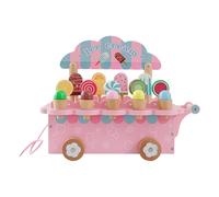 Gvblkq Playset Cart, Ice Cream Wooden Toy, Pretend Imaginative Game Function, Kids Role Play Tool, Birthday Party Category Tool, Boys Girls Age 3 6 Kitchen Grocery Picnic Restaurant Supermarket