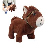 Gvblkq Plush Equine, Soft Animal Figure, Interactive Toy Horse, Gentle Touch Construction, Stimulates Imagination Fun, Playtime & Bedtime Comfort, 14 inch Height, Grey Mane and Tail