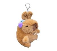 Gvblkq Plush Keychains - Soft Adorable Capybara Keyring, Movable Ears Backpack Pendant, Cute Animal Accessory, Novelty Gift Gear, Funny Charm, Small Toy for Men Women Boys Girls Youth Teens