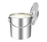 Gvblkq Seau en acier inoxydable avec couvercle, grand seau en métal pour soupe, lait, farine, céréales, accessoires de cuisine, garde-manger, cuisinière, maison, restaurant